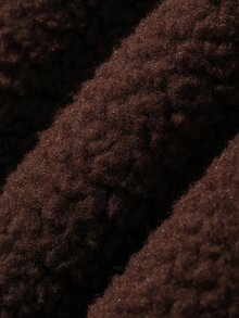 DAZY Brown Semi-High Neck Solid Color Loose Drop Shoulder Long Sleeve Casual Versatile Street Style Pullover Sweatshirt - Brown - View 7
