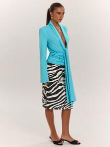 SHEIN BAE Women's Zebra Print Sexy Bodycon Skirt - Black and White - View 5