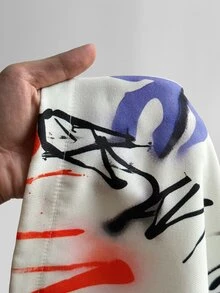 Maweii Mantel Trench Wanita Ukuran Besar Motif Grafiti Vintage Musim Gugur/Dingin, Desain Kasual Longgar Baru untuk Perjalanan Sehari-hari - MultiWarna - View 8