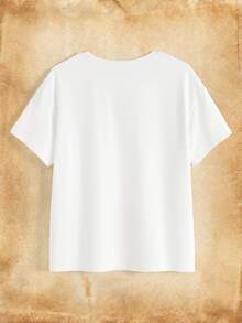 HARRY POTTER X SHEIN Women's Graphic Letter Print Short Sleeve T-Shirt - White - View 5