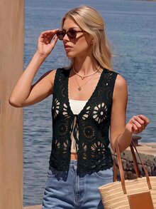 Vivid Eden Women Lightweight Cardigans - Black - View 10