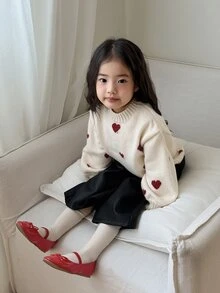 DAZY Baby Girls Daily Fashion Solid Color Minimalist Loose Wide Leg Long Pants - Black - View 10