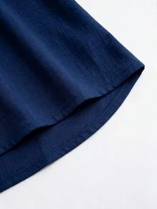 Linhara CURVE 大尺碼梭織休閒辦公風秋季襯衫 - 藏蓝色 - 查看 6