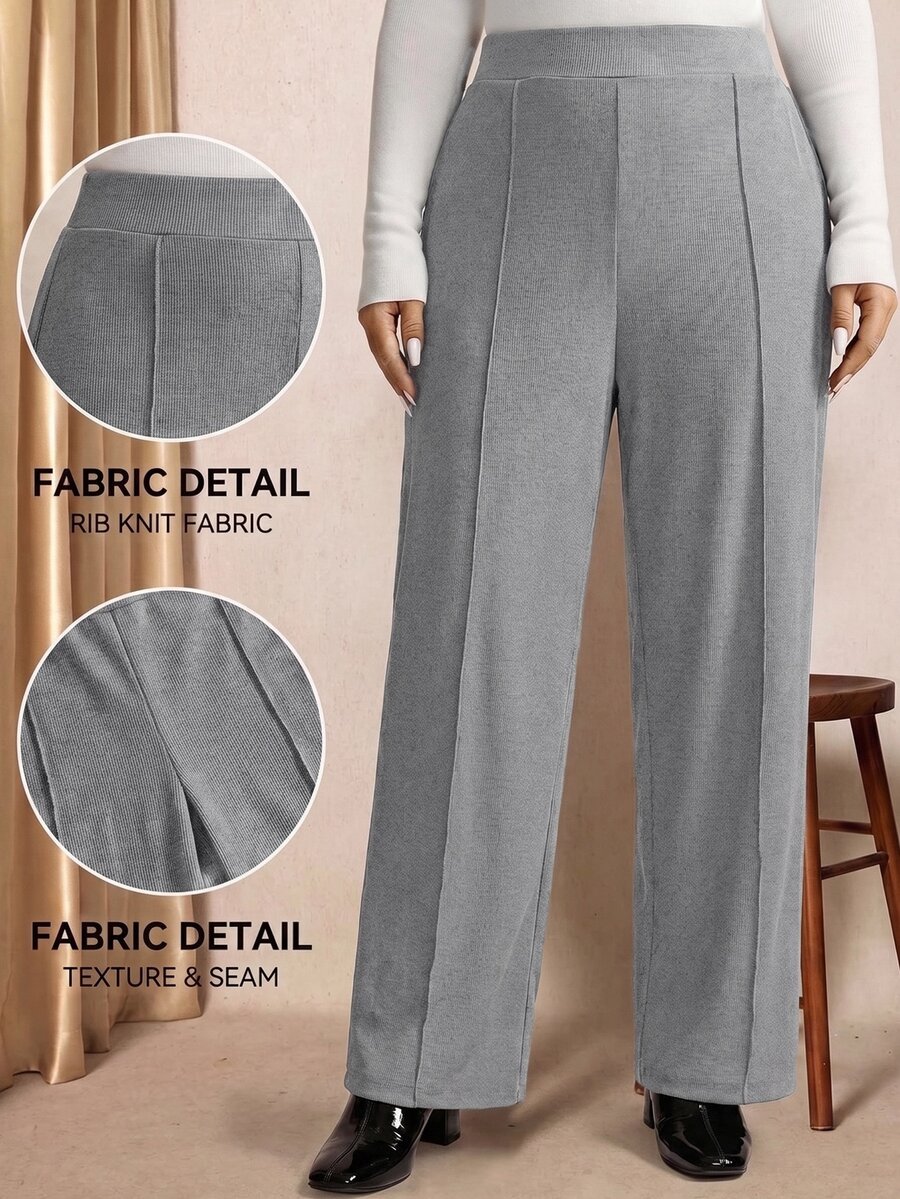 Comfylo Plus Size Pants - Grey - View 1