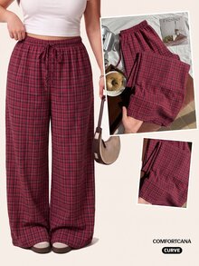 Comfortcana Plus Size Pants - Burgundy - View 5