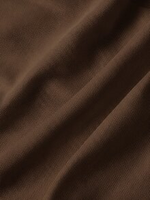 SHEIN MOD 女款修身長袖上衣與百褶裙兩件套 - 棕色 - 查看 5