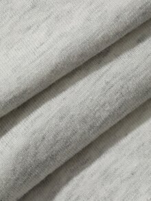 Livesso Conjunto de 2 piezas estilo casual con ribete en contraste y estampado de letras, camiseta slim fit de manga corta y larga & pantalones de pijama rectos largos, atuendo de verano para mujer ropa de dormir - Gris Claro - Ver 7
