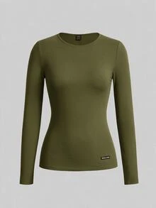 TaskEZ 女款簡約圓領長袖牛仔刷手服上衣 3件組套裝 - 綠色 - 查看 7