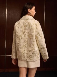 MOTF PREMIUM JAKET PENDEK RAJUT JACQUARD MUSIM GUGUR/DINGIN WANITA - Aprikot - View 4