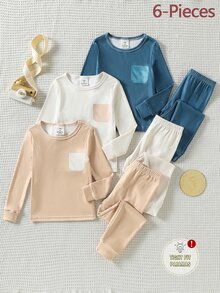 6PCS Young Boys Pajamas - Multicolor - View 5