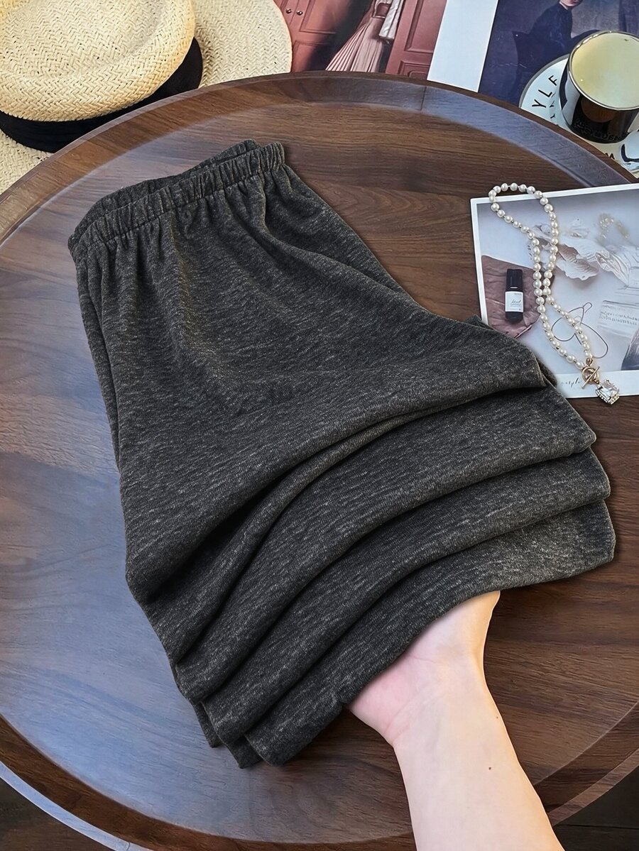 Rusticease Women's Casual Elastic Waist Straight Leg Pants - Brown - View 1
