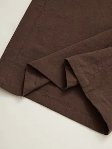 Rusticease Celana Panjang Kasual Harian Wanita Plus Size Warna Polos dengan Pinggang Tali Serut - Coklat - View 5