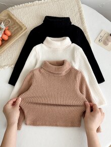 LMoss Kids 女嬰長袖高領上衣3件組－黑色－適合秋冬穿著 - 彩色 - 查看 4
