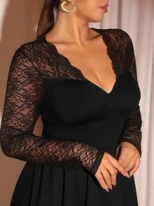 Cravure Plus Size Dresses - Black - View 7