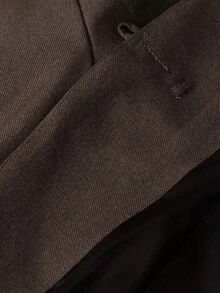 Aveloria Modichic Elegant Autumn/Winter Fashion Solid Color Diagonal Stripe Button Decor V-Neck Blazer With Pants Women Suit Set Office Dinner Dark Brown - Coffee Brown - View 8