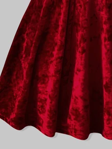 SHEIN Red Formal Cute Dress For Teen Girl, Spaghetti Strap A-Line Satin Elegant Premium Texture, Suitable For Vacation, Graduation Ceremony Party Dinner - Red - View 7