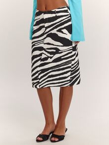 SHEIN BAE Women's Zebra Print Sexy Bodycon Skirt - Black and White - View 7