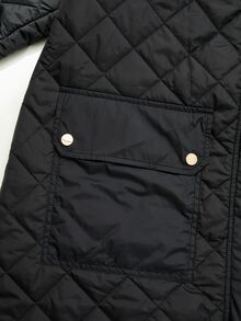 Rusticease Plus Size Women Solid Color Casual Versatile Winter Padded Coat - Black - View 7