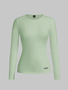 TaskEZ 女款簡約圓領長袖牛仔刷手服上衣 3件組套裝 - 綠色 - 查看 10