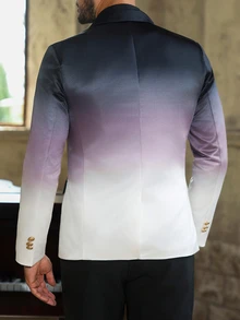 Manfinity Mode Men's Winter Jacket, Stylish Casual Gradient Suit Jacket, Suitable For Banquets, Weddings, And Hosting Formal Events - Multicolor - View 3