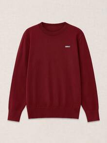 Calmiston Men's Casual Versatile Daily Wear Long Sleeve Sweater Festival Boys Fall/Winter Daily New Pull, Sweaters - Burgundy - View 9