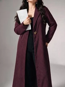 Al Najma Plus Size Women's Arabic Abaya - Burgundy - View 2