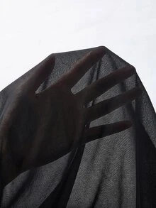 SHEIN VCAY 女款時尚不對稱編織背心上衣 外出穿著 黑色 夏季休閒優雅 - 黑色 - 查看 5