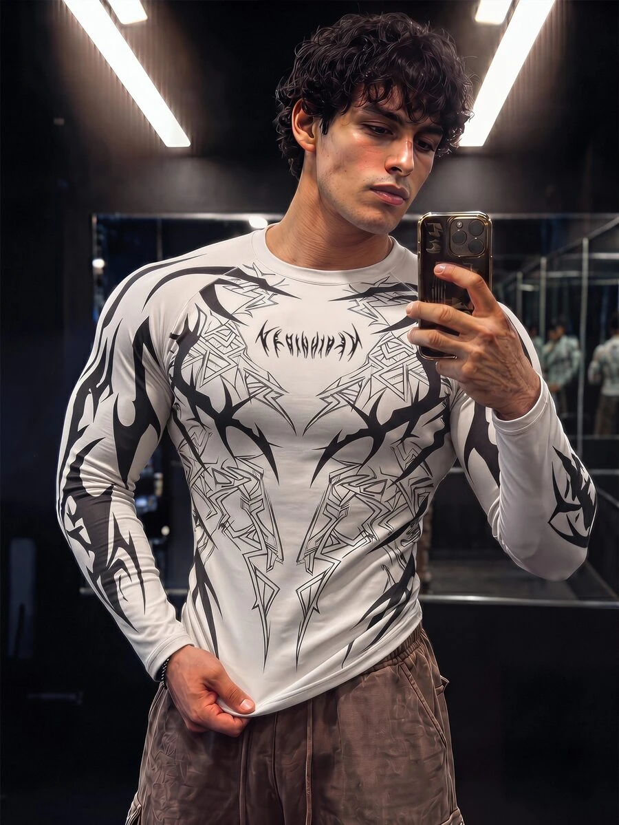GymBeat Men's Slim Fit Long Sleeve Sports T-Shirt - Multicolor - View 1