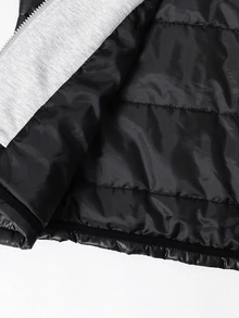 SHEIN Teen Boy Teen Boy Casual Two Pieces Thick Hooded Down Jacket Suitable For Autumn And Winter - Black - View 7
