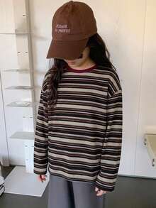 Dazy Kids Tween Girl Striped Casual Daily Long Sleeve T-Shirt - Multicolor - View 2