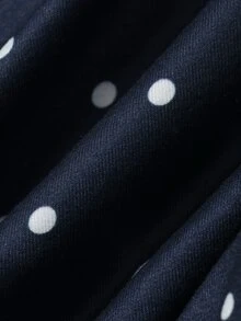 DAZY Women's Polka Dot Long Sleeve Top And Pants Casual Daily Home Pajama Set - Navy Blue - View 9