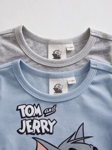 TOM & JERRY X SHEIN 2PCS Baby Boys Bodysuits - Multicolor - View 3