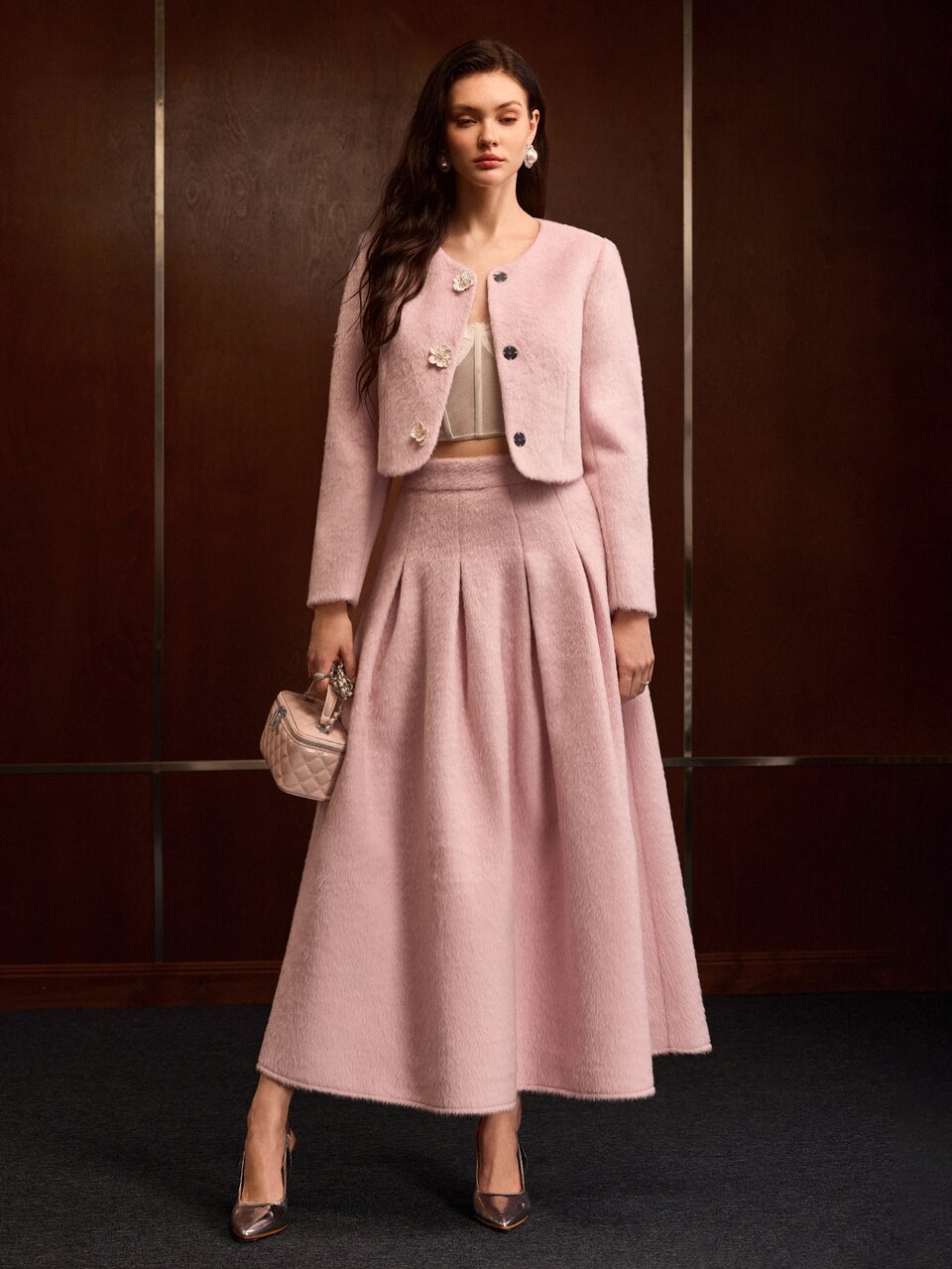 MOTF WOMEN'S AUTUMN/WINTER WOOL A-LINE LONG SKIRT