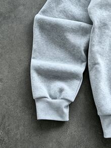 Manfinity Roghcode Men's Plus Size Hooded Zip-Up Sweatshirt Sweatshirt And Pants Set - Grey - View 6