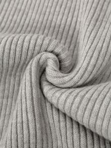 Autumina 2pcs Soft Arctic Fleece Crew Neck Single-Breasted Women's Sweater Set - Grey - View 5