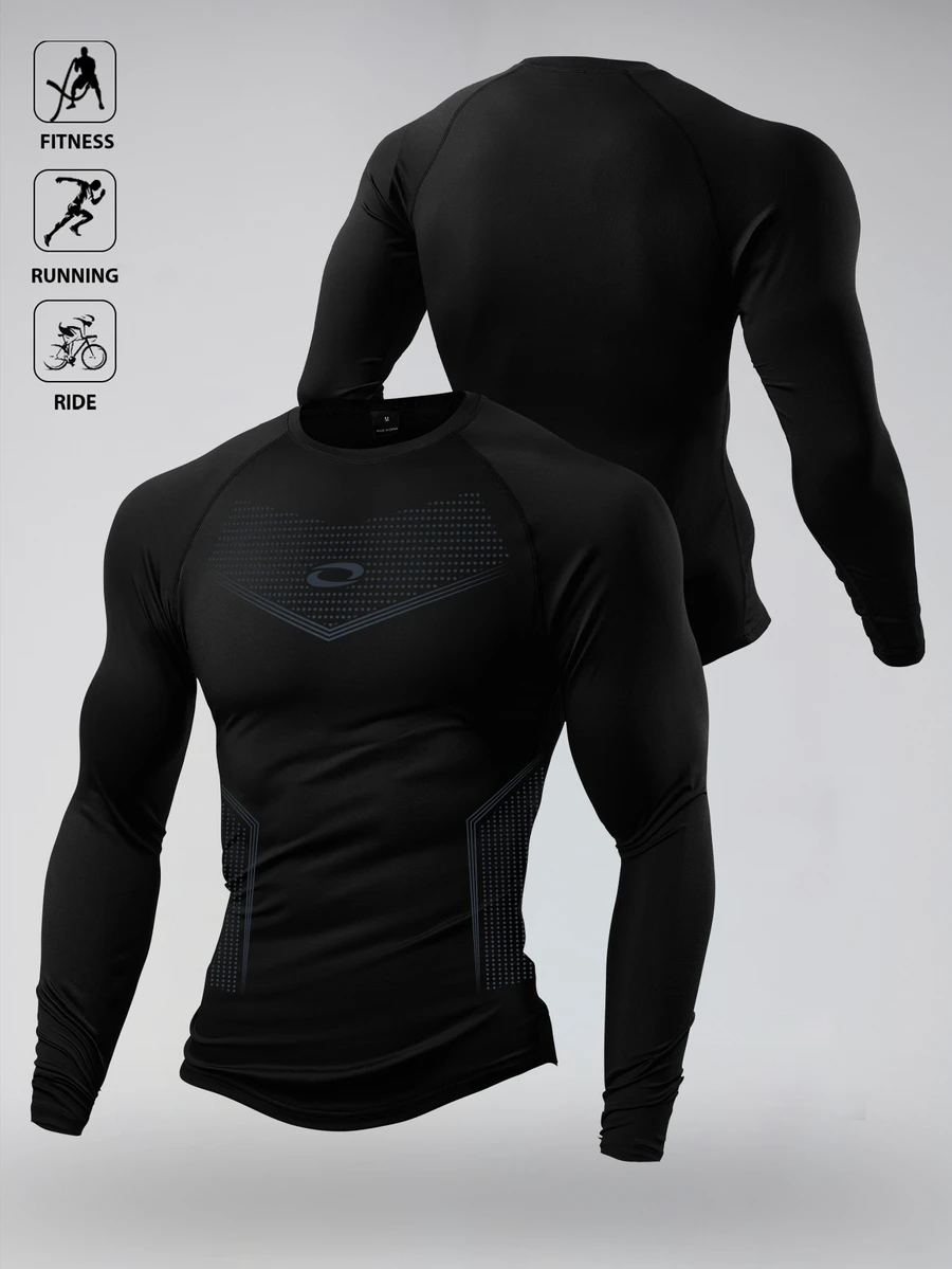 Gym Rark Men's Crew Neck Casual Daily Travel Sports T-Shirt - Black - View 1