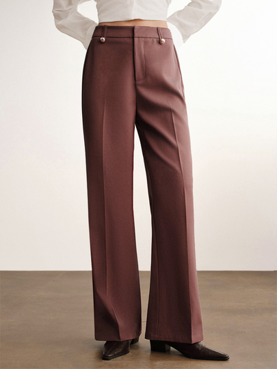 Briarwyn Women's Solid Color Casual Suit Pants, Suitable For Commuting And Daily Wear