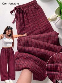 Comfortcana Plus Size Pants - Burgundy - View 1