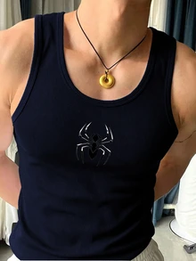 Gym Rark 男士夏季休閒運動背心，健身房、健身、舒適、戶外、跑步、慢跑，品牌，無縫 - 藏蓝色 - 查看 3
