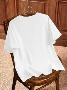 HARRY POTTER X SHEIN Women's Graphic Letter Print Short Sleeve T-Shirt - White - View 2