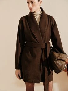 Arave Women's French Vintage Long Sleeve Versatile Wool Blend Coat - Brown - View 6