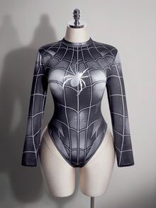 SHEIN ICON Plus Size Bodysuits - Grey - View 1