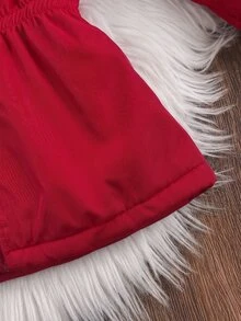 SHEIN 嬰兒可愛休閒秋冬百搭草莓圖案保暖內裡連帽外套 - 紅色 - 查看 4