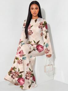 Veilorie 女款優雅長袖後背繫帶收腰魚尾裙擺洋裝 - 彩色 - 查看 9