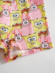 SpongeBob SquarePants | SHEIN Men's Letter & Cartoon Print Casual Everyday Boxer Briefs - Multicolor - View 6