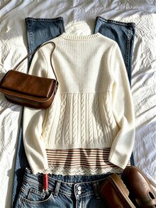 Sweetra Women's Front Button Long Sleeve Minimalist Cardigan - White - View 2