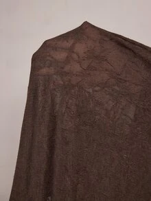 Enliva Plus Size Women's Lace Longline Cardigan Open Front Ruffle Bell Sleeve Duster Halloween Inspired Boho Witchy Cover Up Flattering Compatible With Apple Shape - Brown - View 9