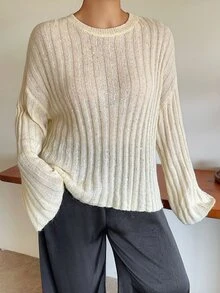 Dazy Plus Sequin Embellished Pullover Sweater, Casual Blogger Style, Spring/Autumn New Arrival - Apricot - View 7