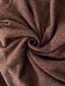 Easowa Women's Fashion Casual Solid Color Round Neck Long Sleeve Top & Pants Two Pieces Set - Brown - View 7