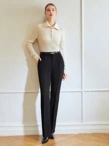 MOTF Petite WOMEN SUIT PANTS - Black - View 7